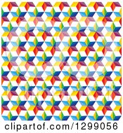 Poster, Art Print Of Geometric Background Of Colorful Stars On White
