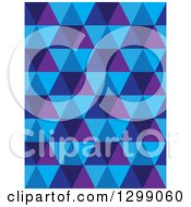 Clipart Of A Geometric Background Of Blue And Purple Triangles Royalty Free Vector Illustration