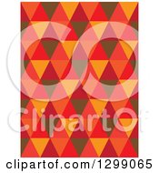 Clipart Of A Geometric Background Of Brown Orange And Red Triangles Royalty Free Vector Illustration