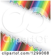 Poster, Art Print Of Background Of Diagonal Colorful Pencils Framing White Text Space