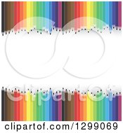 Poster, Art Print Of Background Of Colorful Pencils Framing White Text Space