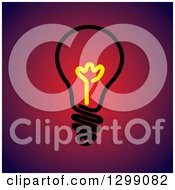 Clipart Of A Black Light Bulb With A Yellow Center On Pink And Purple Royalty Free Vector Illustration by ColorMagic
