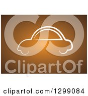 Clipart Of A Simple White Car Sketch On Brown Royalty Free Vector Illustration