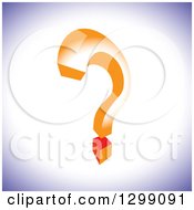 Poster, Art Print Of 3d Orange Question Mark On White And Purple