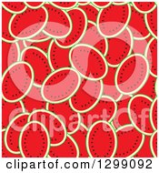 Clipart Of A Seamless Background Of Watermelons Royalty Free Vector Illustration
