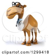 Clipart Of A 3d Bespectacled Doctor Camel Facing Left Royalty Free Illustration