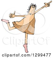 Clipart Of A Chubby Caveman Ballerino Dancing Royalty Free Vector Illustration