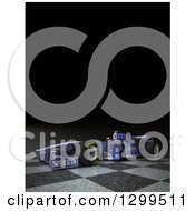 Clipart Of A 3d Formula One Race Car On Checkers With Text Space On Black Royalty Free Illustration by Frank Boston