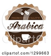 Retro Brown And White Arabica Coffee Label