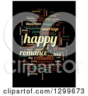 Poster, Art Print Of Cloud Of Colorful Happy Word Tags On Black 2