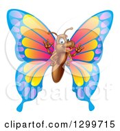 Poster, Art Print Of Cartoon Happy Butterfly Waving