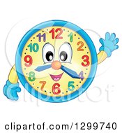 Poster, Art Print Of Happy Wall Clock Character Waving