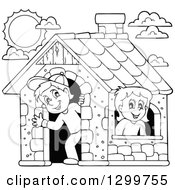 Poster, Art Print Of Black And White Boy And Girl In A Play House