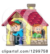 Poster, Art Print Of White Boy And Girl In A Play House