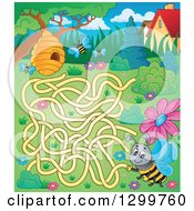 Poster, Art Print Of Bee And Hive Maze