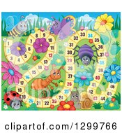 Poster, Art Print Of Board Game With Insects And Flowers