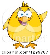 Poster, Art Print Of Cartoon Yellow Chick Waving