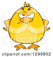 Clipart Of A Cartoon Mad Yellow Chick Royalty Free Vector Illustration