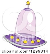 Clipart Of A Cartoon Purple Flying Ufo Royalty Free Vector Illustration by BNP Design Studio