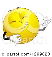 Poster, Art Print Of Cartoon Yellow Smiley Face Emoticon Playing An Air Guitar