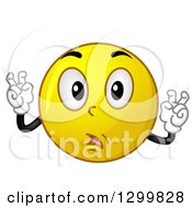 Cartoon Yellow Smiley Face Emoticon Doing Air Quotes