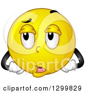 Poster, Art Print Of Cartoon Yellow Smiley Face Emoticon Rolling His Eyes