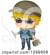 Poster, Art Print Of Blond White Boy Ready With Travel Gear