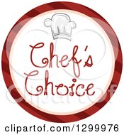 Clipart Of A Round Striped Icon Of A Toque Hat And Chefs Choice Text Royalty Free Vector Illustration by BNP Design Studio