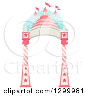 Clipart Of A Fantasy Welcome Arch With A Castle And Clouds Royalty Free Vector Illustration