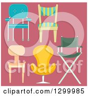 Poster, Art Print Of Chairs Over Pink