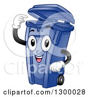 Poster, Art Print Of Cartoon Blue Trash Can Character Pointing Inside