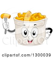 Poster, Art Print Of Cartoon Cup Of Macaroni And Cheese Character