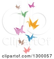 Poster, Art Print Of Mobile Made Of Colorful Origami Paper Cranes