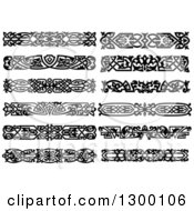 Clipart Of Black And White Ornate Vintage Borders Royalty Free Vector Illustration