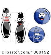 Clipart Of Bowling Pin And Ball Characters Royalty Free Vector Illustration