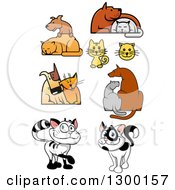 Clipart Of Cartoon Cat And Dog Designs Royalty Free Vector Illustration by Vector Tradition SM