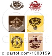 Clipart Of Coffee Text Designs Royalty Free Vector Illustration