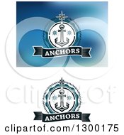 Poster, Art Print Of Nautical Anchors With Text And Banners