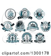 Poster, Art Print Of Nautical Designs With Text And Banners 2
