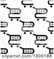 Poster, Art Print Of Seamless Pattern Background Of Black And White Shopping Carts 3
