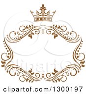 Vintage Brown Swirl Floral Wedding Frame With A Crown 2