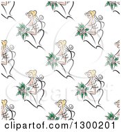 Poster, Art Print Of Seamless Background Pattern Of A Blond Bride