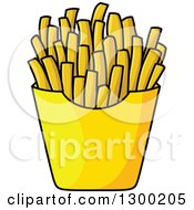 Clipart Of A Cartoon Yellow Carton Of French Fries Royalty Free Vector Illustration