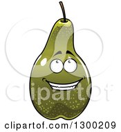 Clipart Of A Green Pear Looking Up Royalty Free Vector Illustration