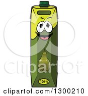 Clipart Of A Happy Green Pear Juice Carton Royalty Free Vector Illustration