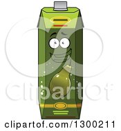 Clipart Of A Happy Green Pear Juice Carton 2 Royalty Free Vector Illustration