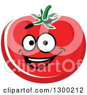 Clipart Of A Happy Red Tomato Character Royalty Free Vector Illustration