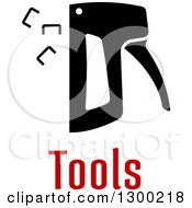 Clipart Of A Stapler And Staples Over Text Royalty Free Vector Illustration