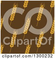 Poster, Art Print Of Seamless Background Patterns Of Gold Wheat On Brown