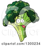 Clipart Of A Broccoli Character Sticking His Tongue Out Royalty Free Vector Illustration